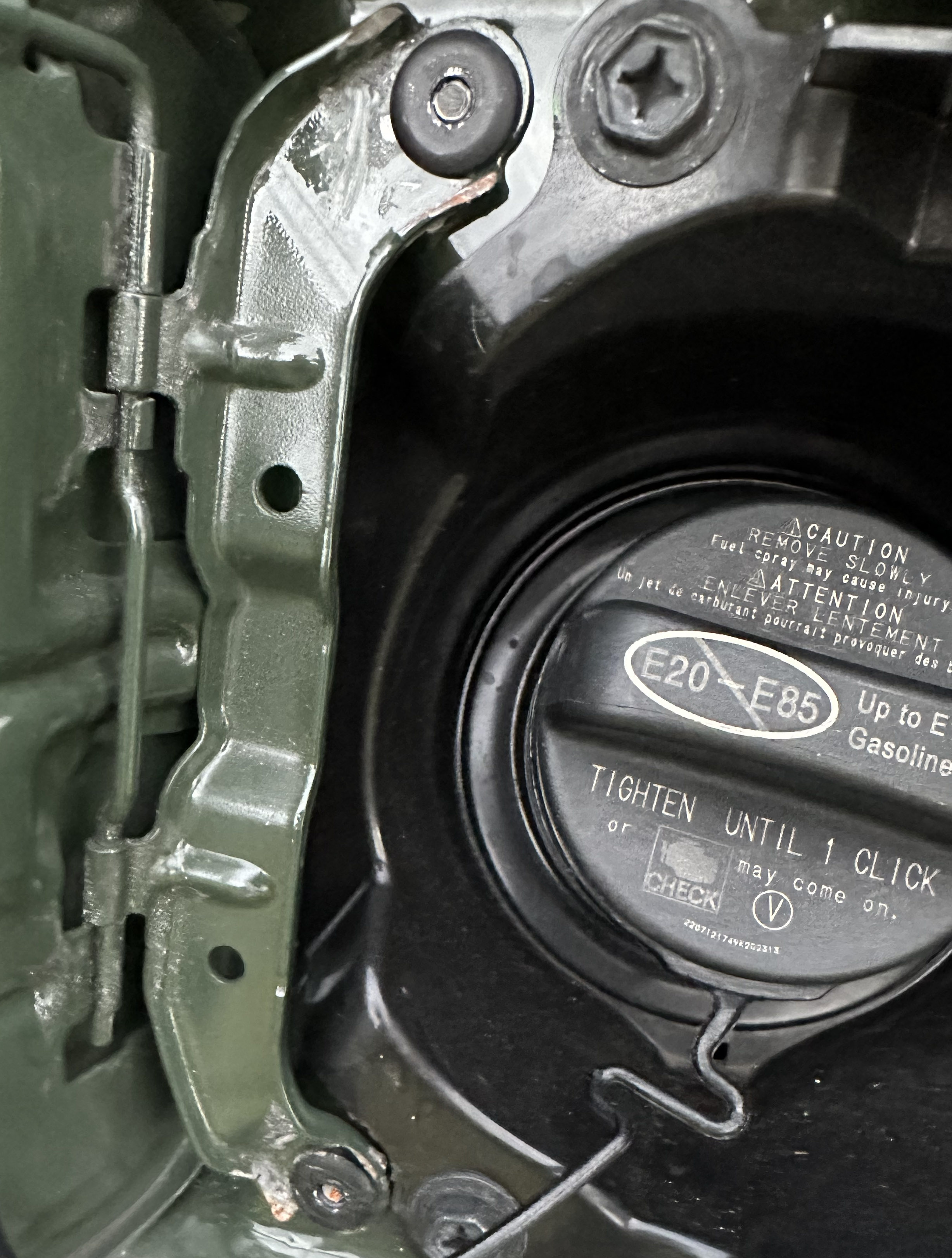 Rust inside fuel door World